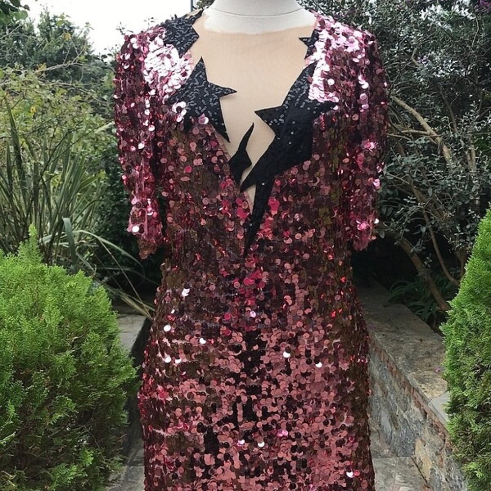 Dolce & Gabbana Pink Sequin Mini Dress